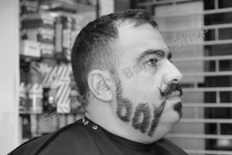 Movember 2014: the word BARBER carved into a beard